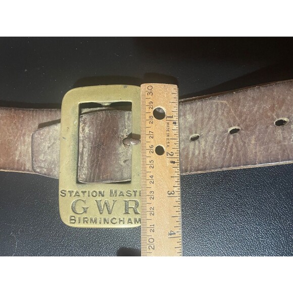 Vintage Great Western Railroad GWR Birmingham Station Master- Brass Belt Buckle - Picture 5 of 6
